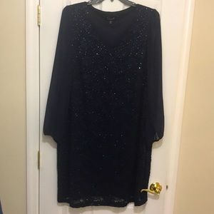 Navy Blue Sequin Dress